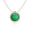 thumbnail image 1 of ANGARA Natural Bezel-Set Round 1.2 ct Emerald Solitaire Pendant in 14K Rose Gold for Women (Size-7mm) | May Birthstone, Birthday, Anniversary, Jewelry Gift for Women | Natural Emerald Necklace, 1 of 10