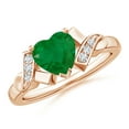 thumbnail image 1 of ANGARA Natural Solitaire 1.2 ct Emerald Heart Engagement Ring with Diamond Accents in 14K Rose Gold for Women (Size-7mm) | May Birthstone, Anniversary, Jewelry Gift for Women | Natural Emerald Ring, 1 of 8