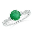 thumbnail image 1 of ANGARA Natural Marquise and Dot 1.2 ct Emerald Engagement Ring with Diamonds in 14K White Gold for Women (Size-7mm) | May Birthstone, Anniversary, Jewelry Gift for Women | Natural Emerald Ring, 1 of 9