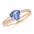 thumbnail image 1 of ANGARA Natural Split Shank Trillion 1.2 ct Tanzanite Engagement Ring in 14K Rose Gold for Women (Size-7mm) | December Birthstone, Anniversary, Jewelry Gift for Women | Natural Tanzanite Ring, 1 of 9