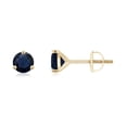 thumbnail image 1 of ANGARA Natural Martini-Set 1.2 ct Blue Sapphire Stud Earrings in 14K Yellow Gold for Women (Size-5mm) | September Birthstone, Anniversary, Jewelry Gift for Women | Natural Blue Sapphire Earrings, 1 of 7