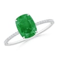 thumbnail image 1 of Angara Natural 1.25 Ct. Emerald with Diamond Classic Ring in 14K White Gold for Women (Ring Size: 12), 1 of 10