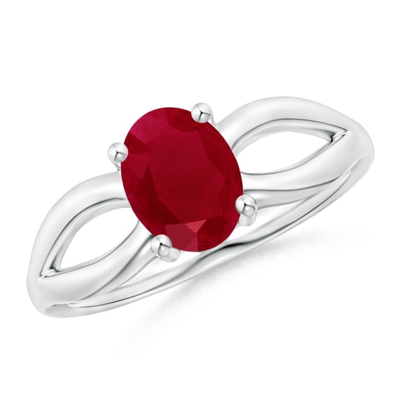 Angara Natural 1.25 Ct. Ruby Solitaire Ring in Sterling Silver for Women (Ring Size: 3.5)