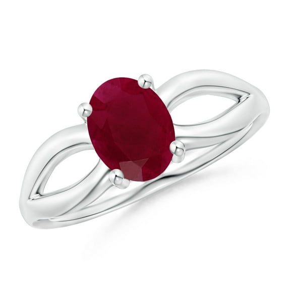 Angara Natural 1.25 Ct. Ruby Solitaire Ring in Sterling Silver for Women (Ring Size: 5)
