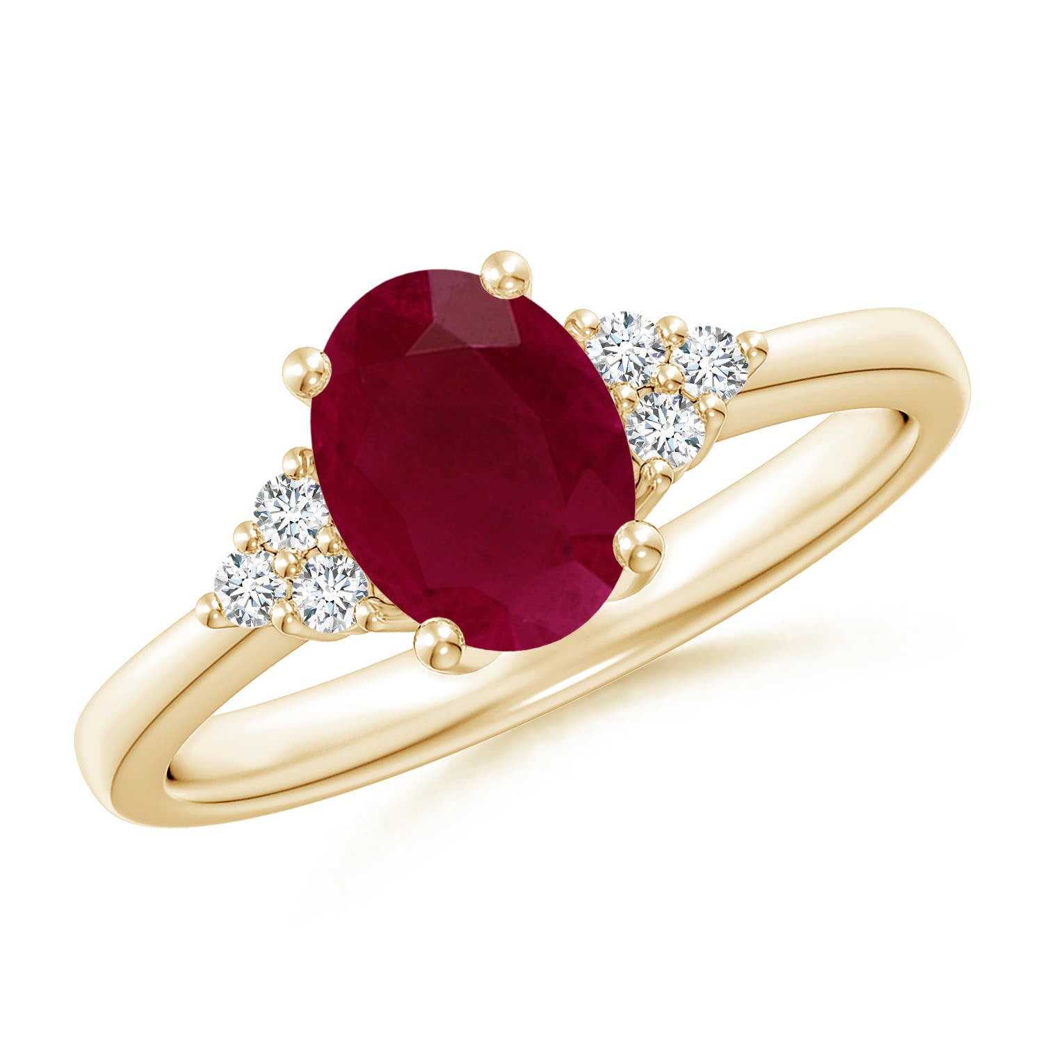 ANGARA Natural Solitaire Oval 1.25 ct Ruby and Diamond Promise Ring in ...