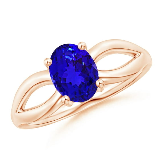 Angara Natural 1.25 Ct. Tanzanite Solitaire Ring in 14K Rose Gold for Women (Ring Size: 11.5)
