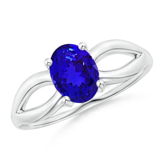 Angara Natural 1.25 Ct. Tanzanite Solitaire Ring in 14K White Gold for Women (Ring Size: 3.5)