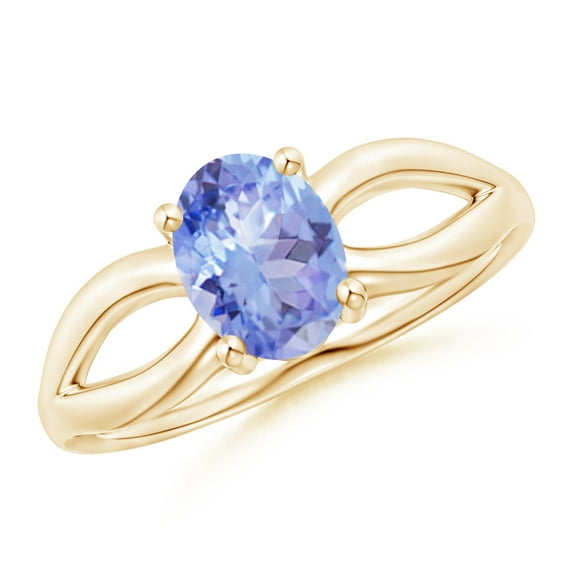 Angara Natural 1.25 Ct. Tanzanite Solitaire Ring in 14K Yellow Gold for Women (Ring Size: 11.5)
