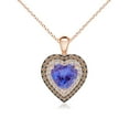 thumbnail image 1 of ANGARA Natural 1.25 ct Tanzanite Heart Pendant with Coffee & White Diamond in 14K Rose Gold for Women (Size-7mm) | December Birthstone, Anniversary Jewelry Gift for Women | Natural Tanzanite Necklace, 1 of 7