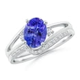 thumbnail image 1 of ANGARA Natural Oval 1.25 ct Tanzanite and Diamond Bridal Set in 14K White Gold for Women (Size-8x6mm) | December Birthstone, Birthday, Anniversary, Jewelry Gift for Women | Natural Tanzanite Ring, 1 of 8