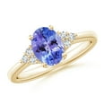 thumbnail image 1 of Angara Natural 1.25 Ct. Tanzanite with Diamond Classic Ring in 14K Yellow Gold for Women (Ring Size: 3.5), 1 of 9