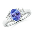 thumbnail image 1 of Angara Natural 1.25 Ct. Tanzanite with Diamond Classic Ring in Sterling Silver for Women (Ring Size: 3), 1 of 9