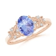 thumbnail image 1 of ANGARA Natural Vintage Style Oval 1.25 ct Tanzanite Ring with Diamonds in 14K Rose Gold for Women (Size-8x6mm) | December Birthstone, Anniversary, Jewelry Gift for Women | Natural Tanzanite Ring, 1 of 9