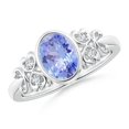 thumbnail image 1 of ANGARA Natural Bezel-Set 1.25 ct Tanzanite Ring with Diamonds in 14K White Gold for Women (Size-8x6mm) | December Birthstone, Anniversary, Jewelry Gift for Women | Natural Tanzanite Ring, 1 of 9