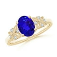 thumbnail image 1 of ANGARA Natural Vintage Style Oval 1.25 ct Tanzanite Ring with Diamonds in 14K Yellow Gold for Women (Size-8x6mm) | December Birthstone, Anniversary, Jewelry Gift for Women | Natural Tanzanite Ring, 1 of 9