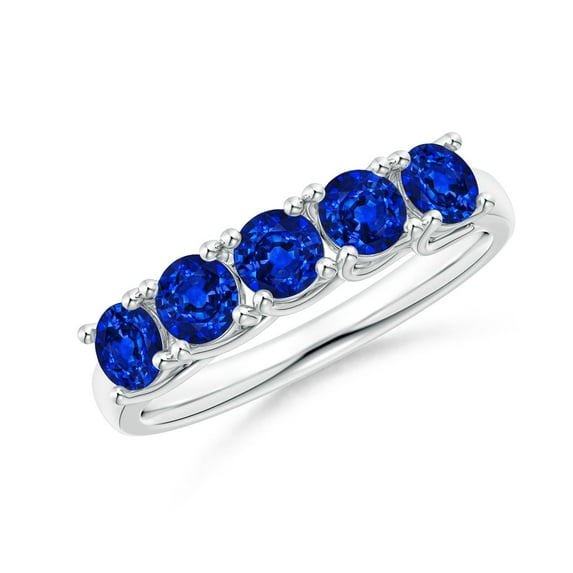 Angara Natural 1.3 Ct. Blue Sapphire Non Eternity Wedding Band in 14K White Gold for Women (Ring Size: 3)