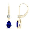 thumbnail image 1 of ANGARA Natural 1.3 ct Tanzanite Leverback Drop Earrings with Diamond in 14K Yellow Gold for Women (Size-7x5mm) | December Birthstone, Anniversary, Jewelry Gift for Women | Natural Tanzanite Earrings, 1 of 6