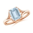 thumbnail image 1 of ANGARA Natural Solitaire 1.35 ct Aquamarine Split Shank Engagement Ring in 14K Rose Gold for Women (Size-8x6mm) | March Birthstone, Anniversary, Jewelry Gift for Women | Natural Aquamarine Ring, 1 of 10