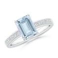 thumbnail image 1 of ANGARA Natural Octagonal 1.35 ct Aquamarine Engagement Ring with Diamonds in 14K White Gold for Women (Size-8x6mm) | March Birthstone, Anniversary, Jewelry Gift for Women | Natural Aquamarine Ring, 1 of 12