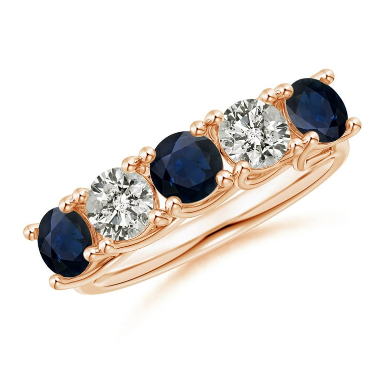 ANGARA Natural Ct Half Eternity Stone Sapphire Diamond