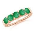 thumbnail image 1 of ANGARA Natural Shared Prong Set Half Eternity 1.35 ct Emerald Wedding Band in 14K Rose Gold for Women (Size-4.2mm) | May Birthstone, Anniversary, Jewelry Gift for Women | Natural Emerald Ring, 1 of 10