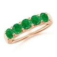 thumbnail image 1 of ANGARA Natural Shared Prong Set Half Eternity 1.35 ct Emerald Wedding Band in 14K Rose Gold for Women (Size-4.2mm) | May Birthstone, Anniversary, Jewelry Gift for Women | Natural Emerald Ring, 1 of 10