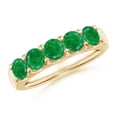 thumbnail image 1 of ANGARA Natural Shared Prong Set Half Eternity 1.35 ct Emerald Wedding Band in 14K Yellow Gold for Women (Size-4.2mm) | May Birthstone, Anniversary, Jewelry Gift for Women | Natural Emerald Ring, 1 of 9