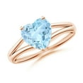 thumbnail image 1 of Angara Natural 1.4 Ct. Aquamarine Solitaire Ring in 14K Rose Gold for Women (Ring Size: 4.5), 1 of 9