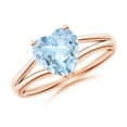 thumbnail image 1 of Angara Natural 1.4 Ct. Aquamarine Solitaire Ring in 14K Rose Gold for Women (Ring Size: 4), 1 of 8