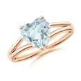 thumbnail image 1 of Angara Natural 1.4 Ct. Aquamarine Solitaire Ring in 14K Rose Gold for Women (Ring Size: 6), 1 of 8