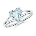 thumbnail image 1 of Angara Natural 1.4 Ct. Aquamarine Solitaire Ring in 14K White Gold for Women (Ring Size: 11), 1 of 8