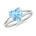thumbnail image 1 of Angara Natural 1.4 Ct. Aquamarine Solitaire Ring in 14K White Gold for Women (Ring Size: 9), 1 of 8