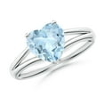 thumbnail image 1 of Angara Natural 1.4 Ct. Aquamarine Solitaire Ring in Sterling Silver for Women (Ring Size: 7.5), 1 of 8