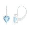 thumbnail image 1 of ANGARA Natural Heart 1.4 ct Aquamarine & Diamond Leverback Earrings in 14K White Gold for Women (Size-6mm) | March Birthstone, Anniversary, Jewelry Gift for Women | Natural Aquamarine Earrings, 1 of 7