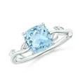 thumbnail image 1 of Angara Natural 1.4 Ct. Aquamarine with Diamond Solitaire Ring in 14K White Gold for Women (Ring Size: 3), 1 of 10
