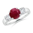 thumbnail image 1 of Angara Natural 1.4 Ct. Ruby with Diamond Classic Ring in Sterling Silver for Women (Ring Size: 11.5), 1 of 11