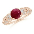 thumbnail image 1 of ANGARA Natural Aeon Vintage Style 1.4 ct Ruby Solitaire Engagement Ring with Milgrain in 14K Rose Gold for Women (Size-7mm) | July Birthstone, Anniversary, Jewelry Gift for Women | Natural Ruby Ring, 1 of 10