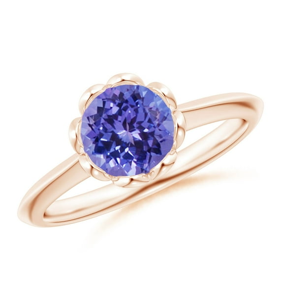 Angara Natural 1.45 Ct. Tanzanite Solitaire Engagement Ring in 14K Rose Gold for Women (Ring Size: 3)