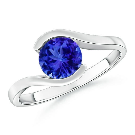 Angara Natural 1.45 Ct. Tanzanite Solitaire Ring in 14K White Gold for Women (Ring Size: 3)