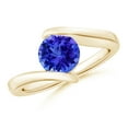 thumbnail image 1 of ANGARA Natural Bar-Set Solitaire Round 1.45 ct Tanzanite Bypass Ring in 14K Yellow Gold for Women (Size-7mm) | December Birthstone, Anniversary, Jewelry Gift for Women | Natural Tanzanite Ring, 1 of 9
