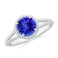 thumbnail image 1 of Angara Natural 1.45 Ct. Tanzanite Solitaire Ring in Sterling Silver for Women (Ring Size: 12), 1 of 9