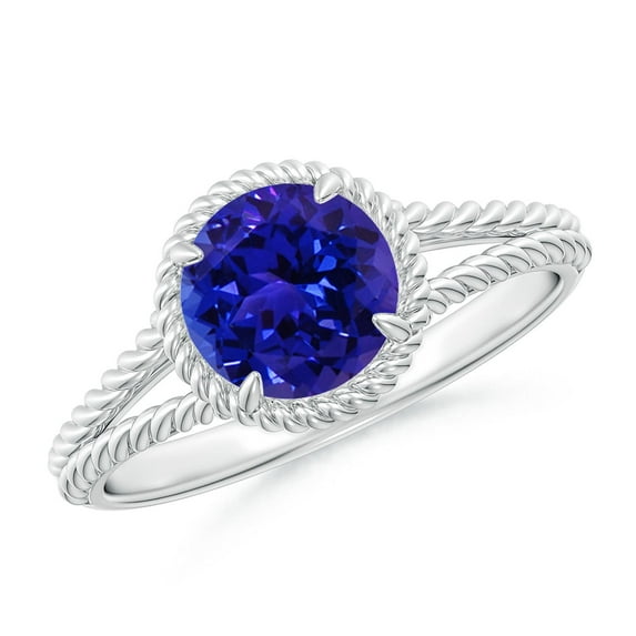 ANGARA Natural 1.45 ct Tanzanite Twist Rope Split Shank Ring in 925 Sterling Silver for Women (Size-7mm) | December Birthstone, Birthday, Anniversary, Jewelry Gift for Women | Natural Tanzanite Ring