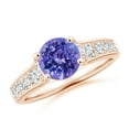 thumbnail image 1 of ANGARA Natural 1.45 ct Tanzanite Tapered Shank Solitaire Engagement Ring in 14K Rose Gold for Women (Size-7mm) | December Birthstone, Anniversary, Jewelry Gift for Women | Natural Tanzanite Ring, 1 of 9
