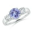 thumbnail image 1 of Angara Natural 1.45 Ct. Tanzanite with Diamond Classic Ring in 14K White Gold for Women (Ring Size: 3.5), 1 of 11