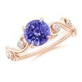 thumbnail image 1 of ANGARA Natural 1.45 ct Tanzanite and Diamond Ivy Scroll Engagement Ring in 14K Rose Gold for Women (Size-7mm) | December Birthstone, Anniversary, Jewelry Gift for Women | Natural Tanzanite Ring, 1 of 9