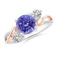 thumbnail image 1 of ANGARA Natural 1.45 ct Tanzanite and Diamond Twisted Vine Ring in 14K White & Rose Gold for Women (Size-7mm) | December Birthstone, Anniversary, Jewelry Gift for Women | Natural Tanzanite Ring, 1 of 11