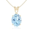 thumbnail image 1 of Angara Natural 1.5 Ct. Aquamarine Solitaire Pendant Necklace in 14K Yellow Gold for Women with 18 Inches Chain, 1 of 8