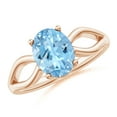 thumbnail image 1 of Angara Natural 1.5 Ct. Aquamarine Solitaire Ring in 14K Rose Gold for Women (Ring Size: 6.5), 1 of 8
