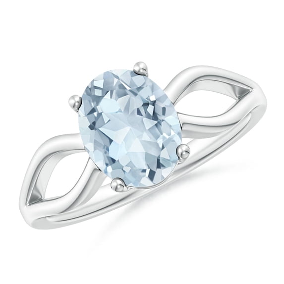 Angara Natural 1.5 Ct. Aquamarine Solitaire Ring in 14K White Gold for Women (Ring Size: 6)