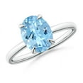 thumbnail image 1 of Angara Natural 1.5 Ct. Aquamarine Solitaire Ring in Sterling Silver for Women (Ring Size: 10.5), 1 of 11